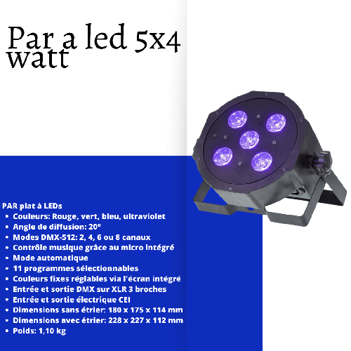 X8 Par a led 5x4 watt