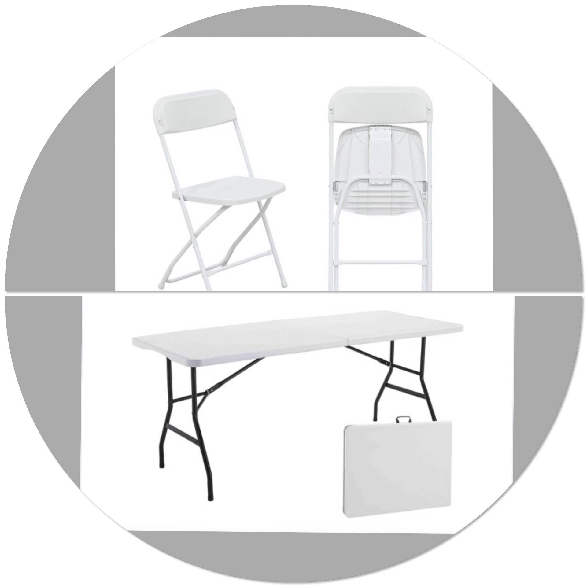 Location chaises pliantes et tables pliantes 