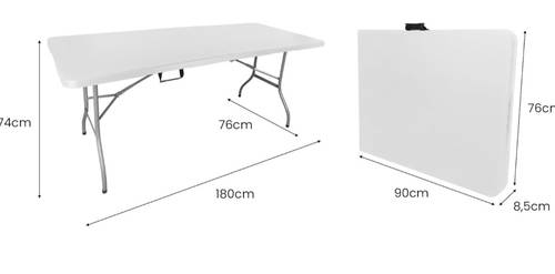Location tables pliantes et nappes blanches