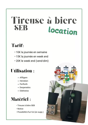 annonce location Tireuse à Bière Seb