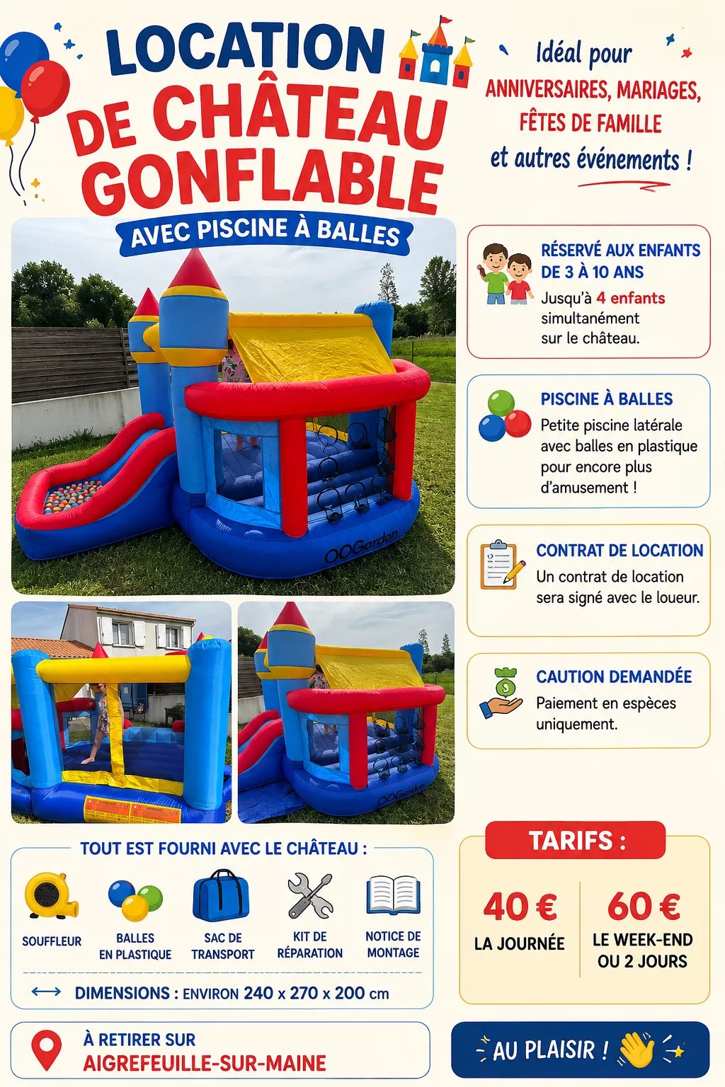 Location château gonflable 