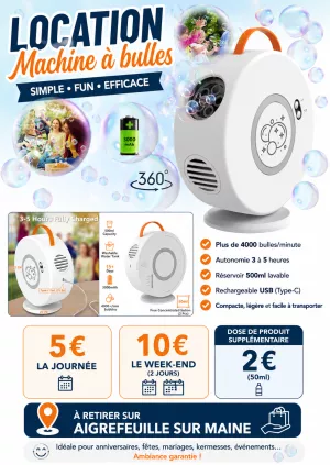 location Loue machine à bulle 