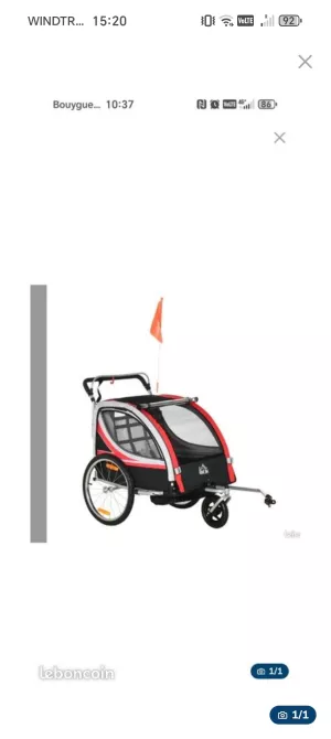 location Remorque vélo pour enfant 