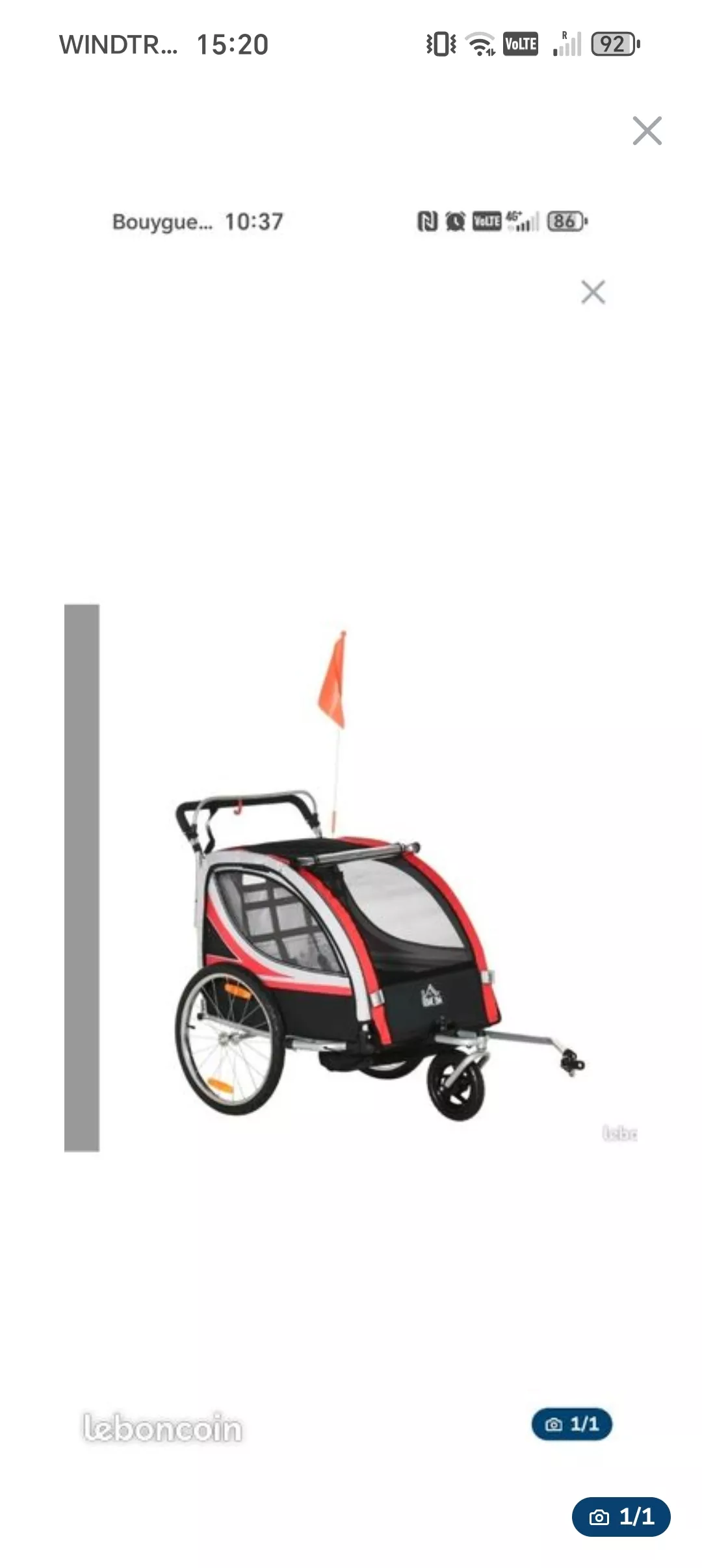 Remorque vélo pour enfant 