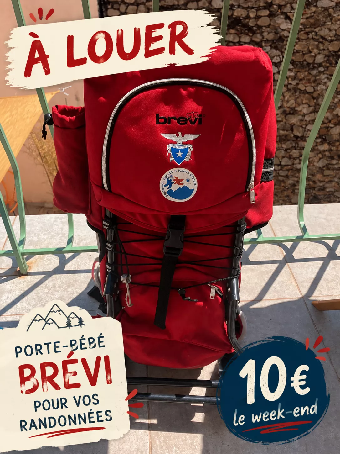  À LOUER – Porte-bébé de randonnée Brévi 