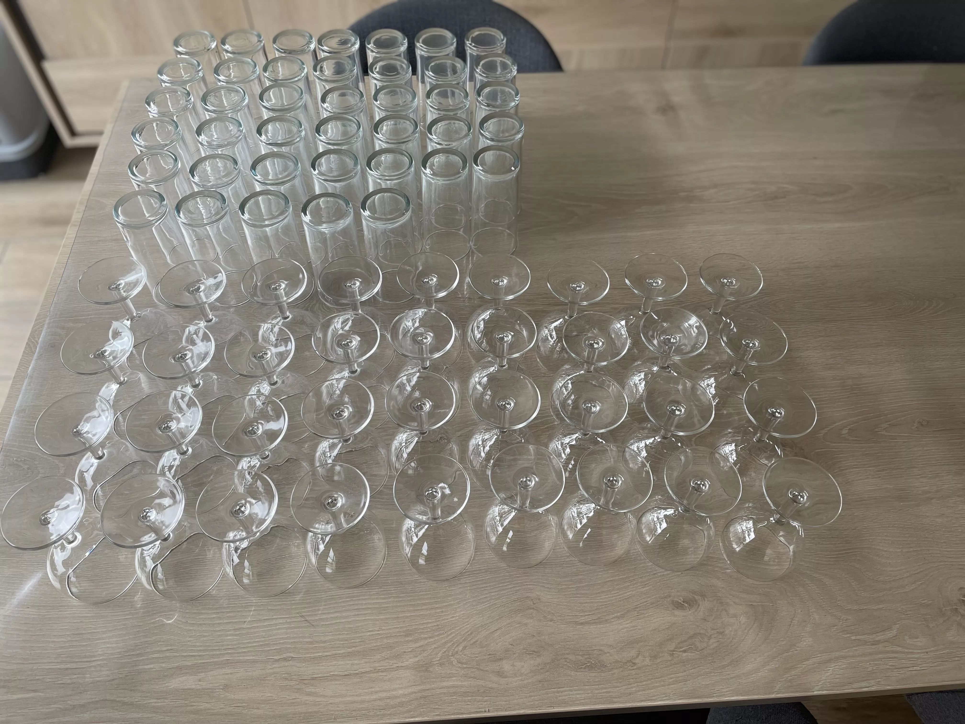 Verres ballon et verres tubes