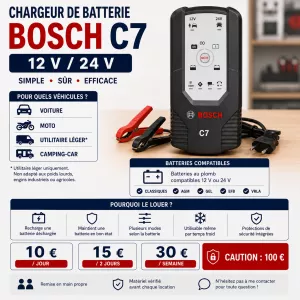annonce location Chargeur batterie voiture 12/24V Bosch